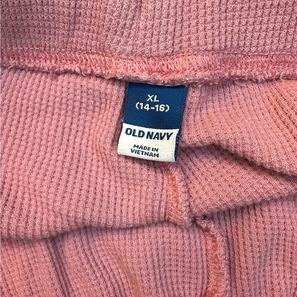 Old‎ Navy pink casual soft shorts girls 14/16 waffle knit pockets no drawstring